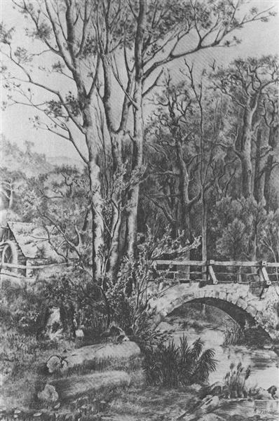 Mill near the forest creek, 1884 - Костянтин Богаєвський