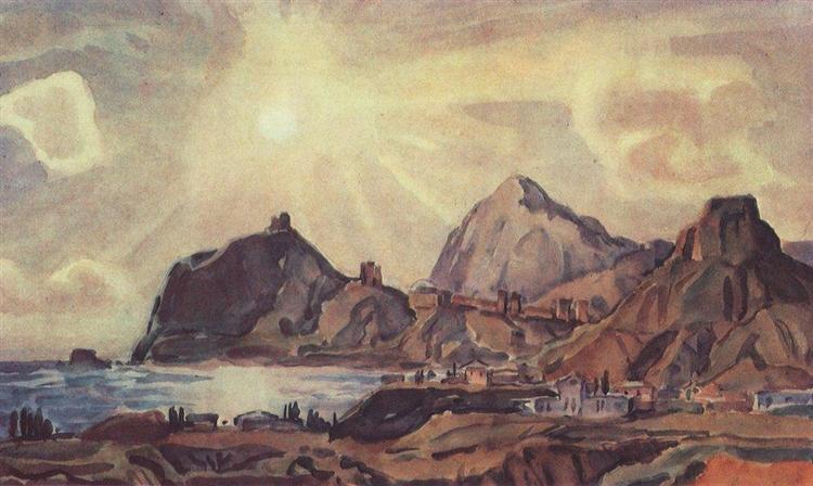 View of Sudak, c.1935 - Konstantin Fjodorowitsch Bogajewski