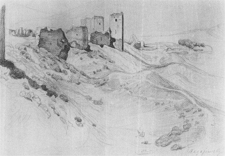 Walls and towers of Soldai, 1904 - Konstantin Fjodorowitsch Bogajewski