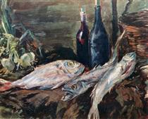 Still life with fish - Konstantín Korovin