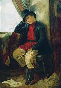 Retrato de Vladimir Makovsky na Infância - Konstantin Makovsky