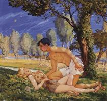 Illustration to the novel Daphnis and Chloe 4 - Konstantin Somov