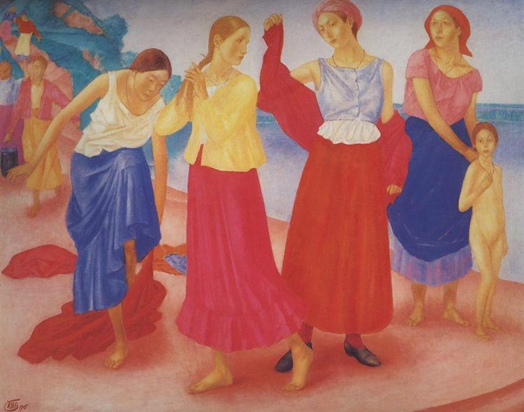 Girls on the Volga, 1915 - Kusma Sergejewitsch Petrow-Wodkin