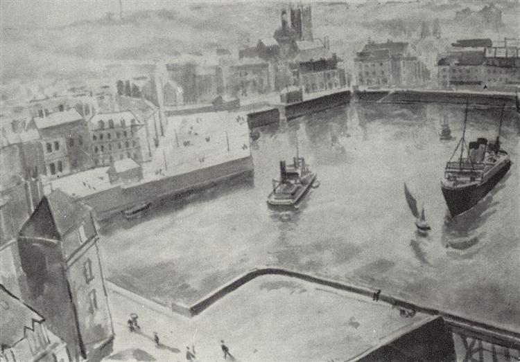 The Port of Dieppe, 1929 - Kuzmá Petrov-Vodkin