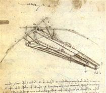 One of Leonardo da Vinci's designs for an Ornithopter - Leonardo da Vinci