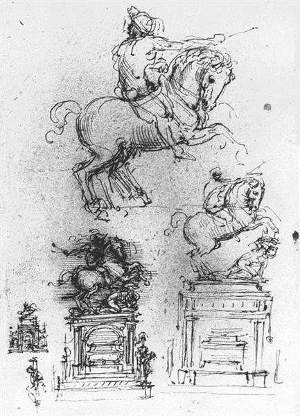 Study for the Trivulzio Equestrian Monument, c.1510 - Леонардо да Вінчі
