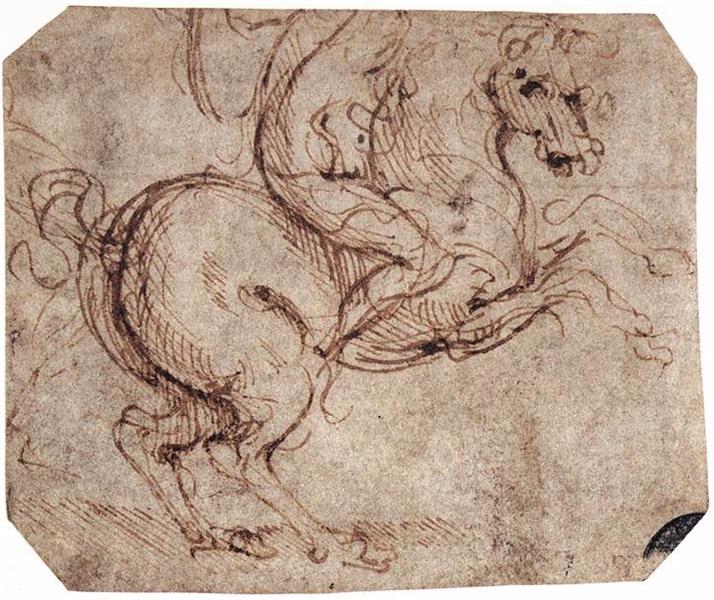 Study of a rider, c.1504 - 達文西