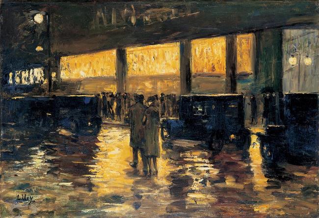 Vor dem Café (Berlin bei Nacht), 1920 - Lesser Ury