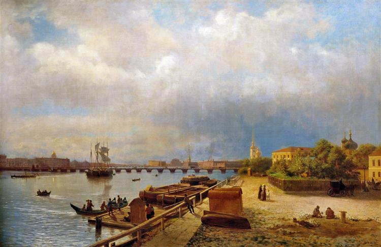 View of the Neva and Peter and Paul Fortress, 1859 - Лев Лагорио