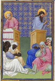 David Foresees the Preaching of the Apostles - Irmãos Limbourg