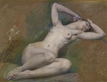 Study for the figure of "Spring" at l'Opéra-Comique, Paris - Luc-Olivier Merson