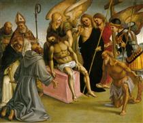 Lamentation over the Dead Christ with Angels and Saints - Luca Signorelli