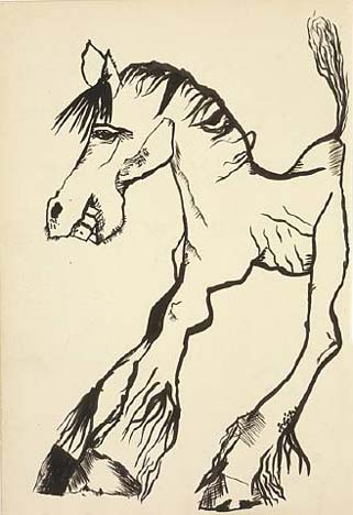 Улыбающаяся лошадь, c.1939 - c.1940 - Люсьен Фрейд