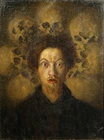 Self-portrait with skulls - Luigi Russolo