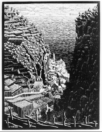 Атрані, берег Амальфі, 1932 - Мауріц Корнеліс Ешер
