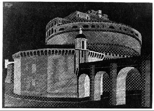 Nocturnal Rome, Castel Sant' Angelo, 1934 - M.C. Escher