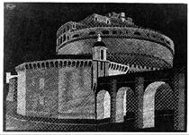 Nocturnal Rome, Castel Sant' Angelo - M. C. Escher