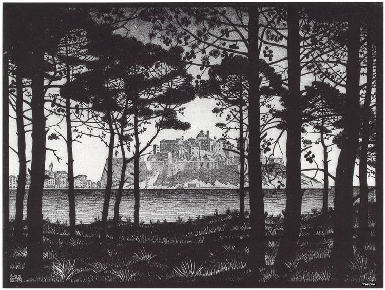 Pineta of Calvi Corsica, 1933 - M.C. Escher - WikiArt.org