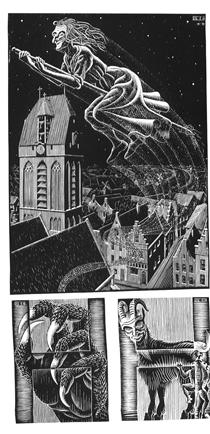 Scholastica (Flying Witch) - M.C. Escher