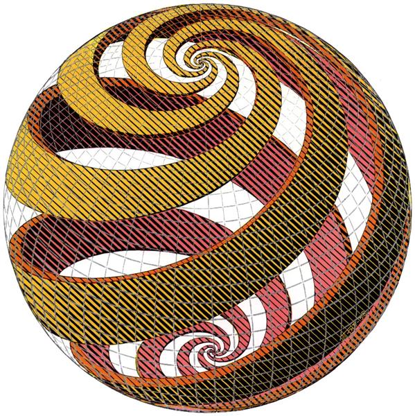 Sphere Spirals, 1958 - 艾雪