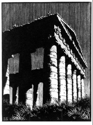Temple of Segeste, Sicily, 1932 - Мауриц Корнелис Эшер