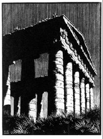 Храм у Сегестіб Сицилія - Мауріц Корнеліс Ешер