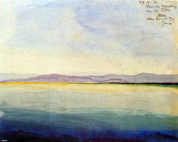 The Sea at the Mouth of the Ebro, 1922 - 艾雪