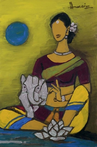 Untitled (Ganesha and Parvati), 2001 - Maqbool Fida Husain