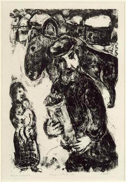 A man with Thora, 1975 - Marc Chagall