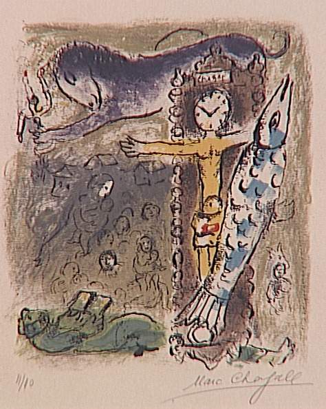 Christ as a clock, 1957 - Марк Шагал