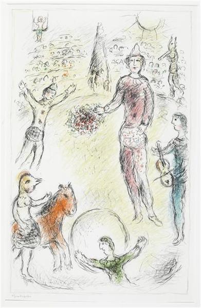 Clowns musicians, 1980 - Marc Chagall