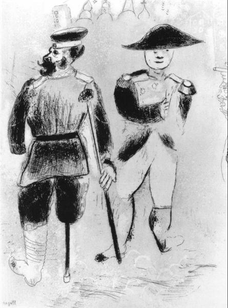 Kopeikin and Napoléon, c.1923 - Marc Chagall