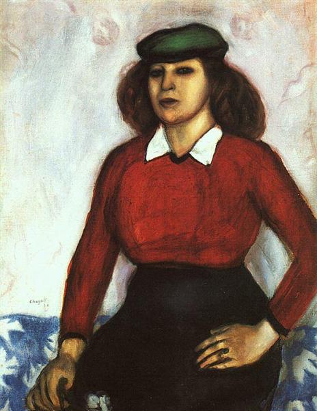 Portrait of artist's sister (Aniuta), 1910 - Марк Шагал