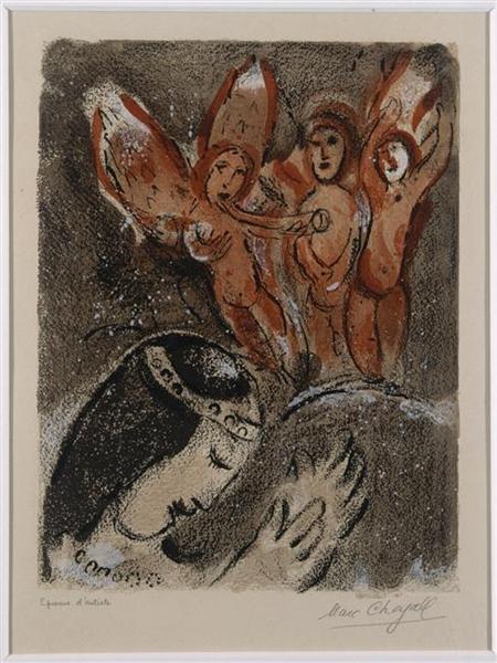 Sarah and angels, 1960 - Marc Chagall