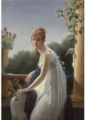A young woman seated by a window - Мари-Дениз Вильер