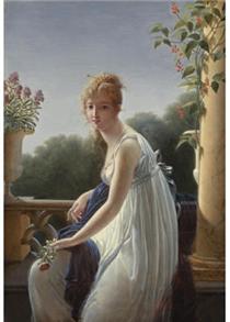 A young woman seated by a window - Мари-Дениз Вильер