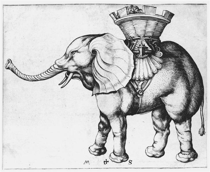 Elefant, c.1485 - Мартин Шонгауэр