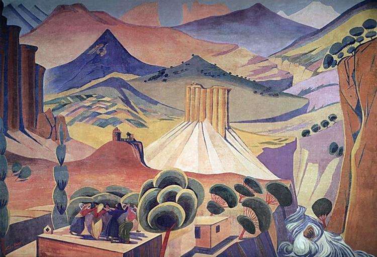 The curtain of the State Drama Theater of Armenia, 1923 - 马尔季罗斯·萨良