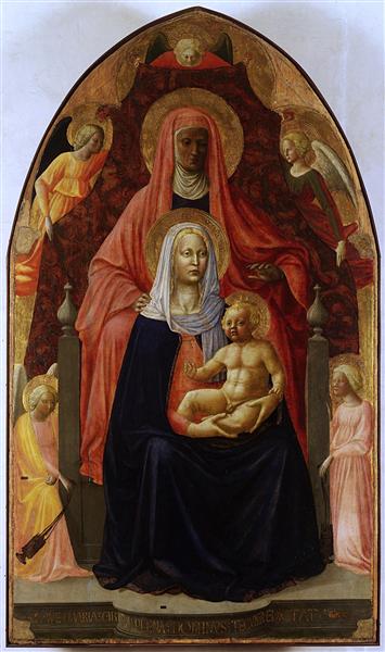 The Madonna and Child with st.Anna., c.1424 - Мазаччо