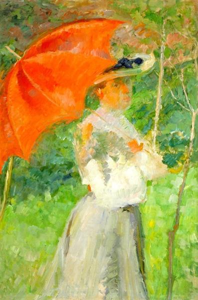 The Red Parasol, 1904 - Matej Sternen