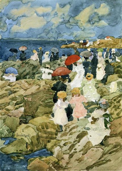 Handkerchief Point (Coastal Scene), c.1896 - c.1897 - Морис Прендергаст