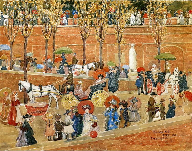 Pincian Hill, Rome (also known as Afternoon, Pincian Hill), 1898 - Maurice Prendergast