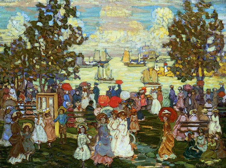 Salem Willows (also known as The Promenade, Salem Harbor), 1904 - Maurice Prendergast