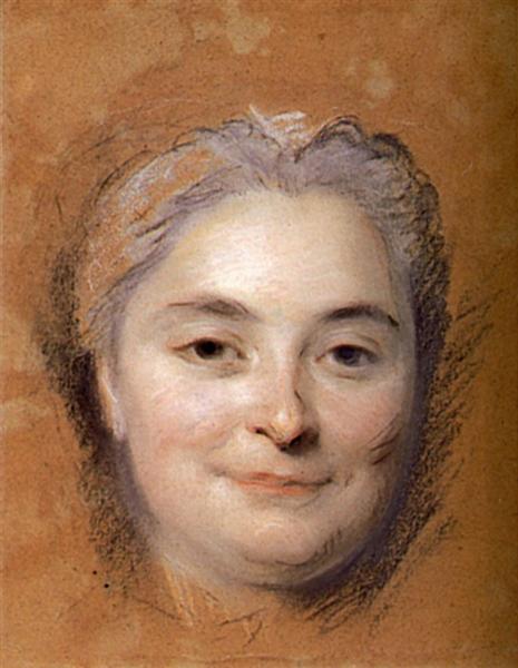 Preparation tothe portrait of Marie Catherine Dufloquet Reals, wife of Rene Masse Nicolas Gregoire - Quentin de La Tour