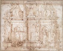Design for Julius II tomb (second version) - Michelangelo