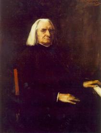 Portrait of Franz Liszt - Міхай Мункачі