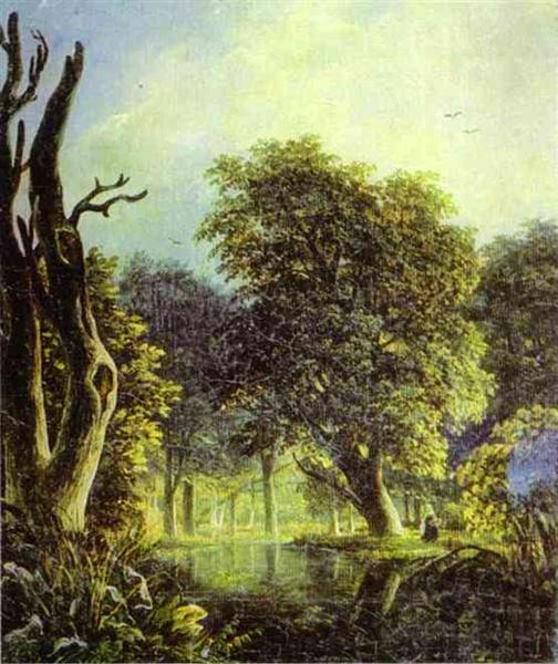 In a Park, c.1833 - Михаил Лебедев