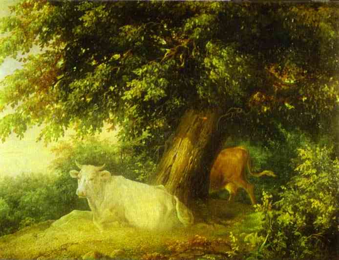 Landscape with Cows, c.1836 - Михаил Лебедев