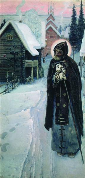 Saint Sergius' labours (right part of the triptych), 1896 - Michail Wassiljewitsch Nesterow
