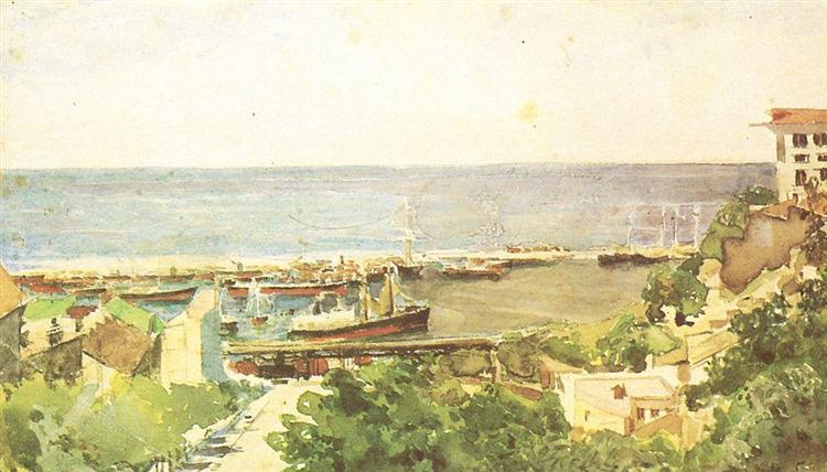 Odessa harbour, 1885 - Mikhail Vrubel